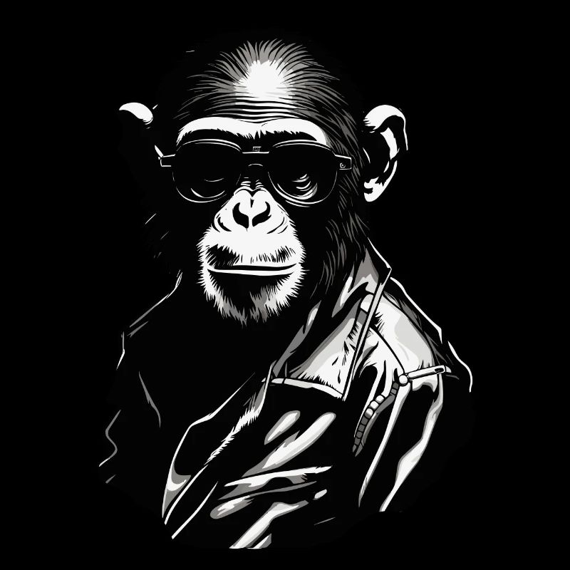 Affe / Tier / Zoo / Schimpanse / Wild / Comic