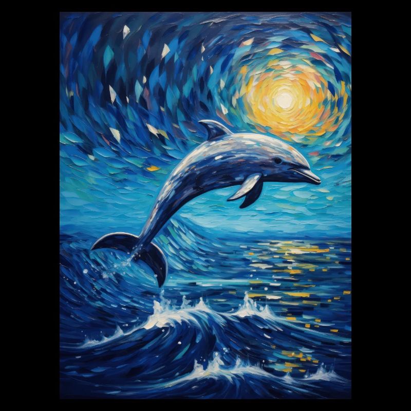 dauphin, nuit étoilée, Van Gogh, Style