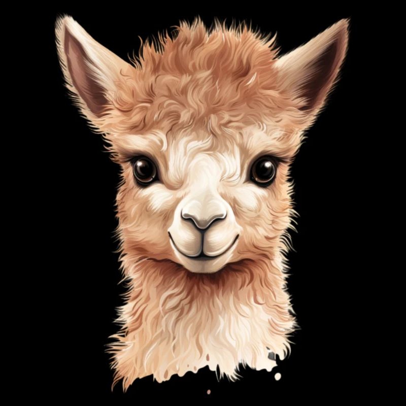 Super beautiful alpaca / llama smiling at the camera