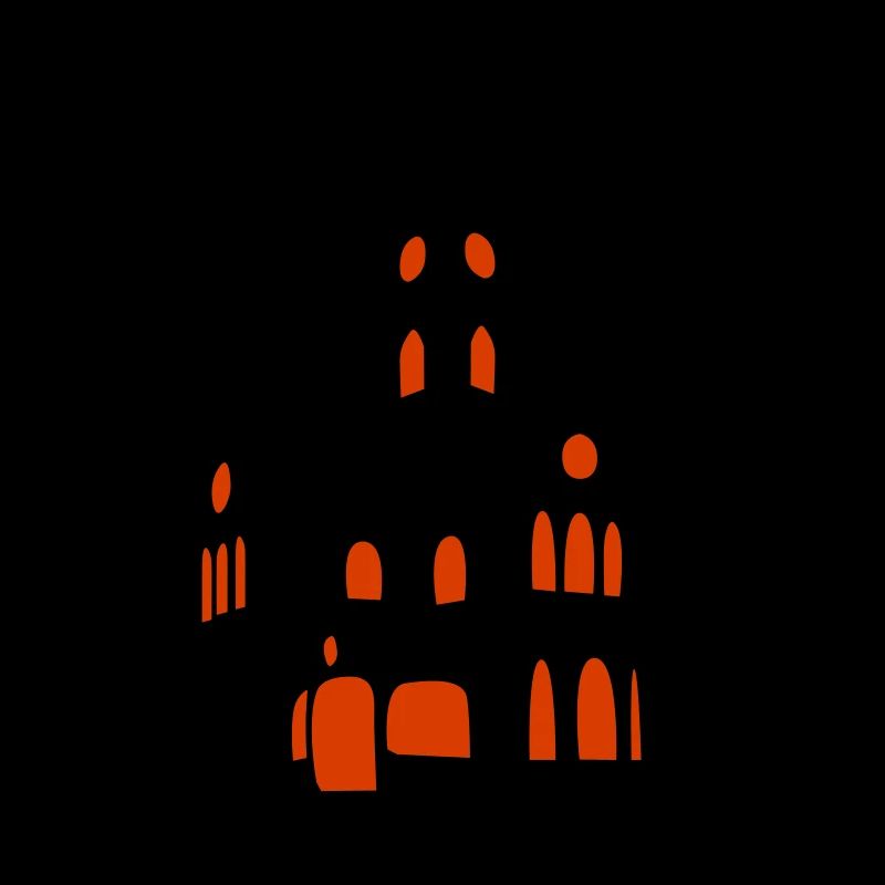 Château effrayant avec des chauves-souris Halloween