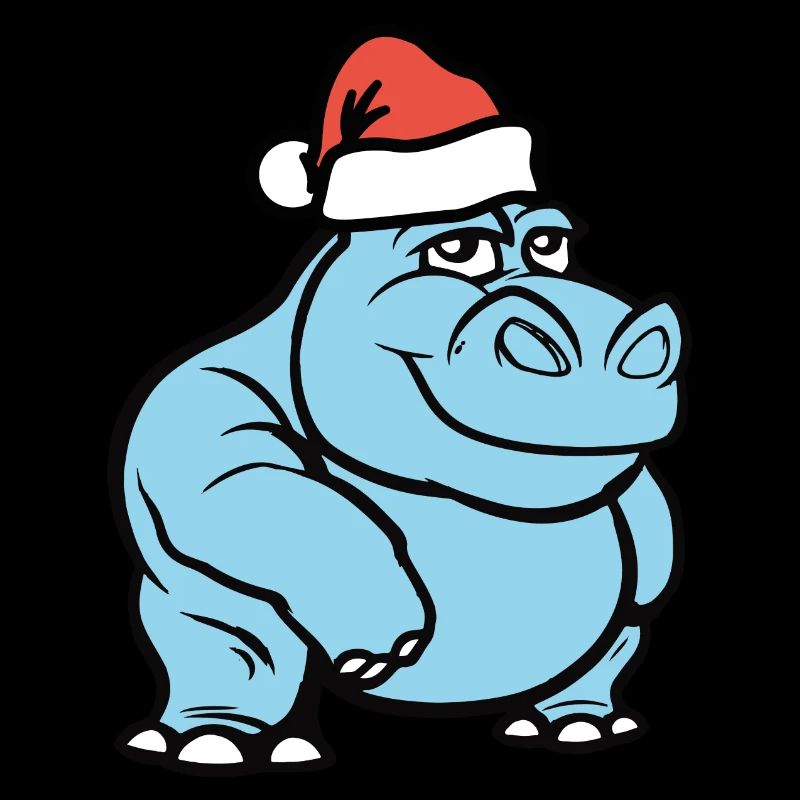 nilpferd comic weihnachten