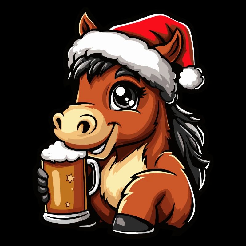 Pferd Weihnachten Bier