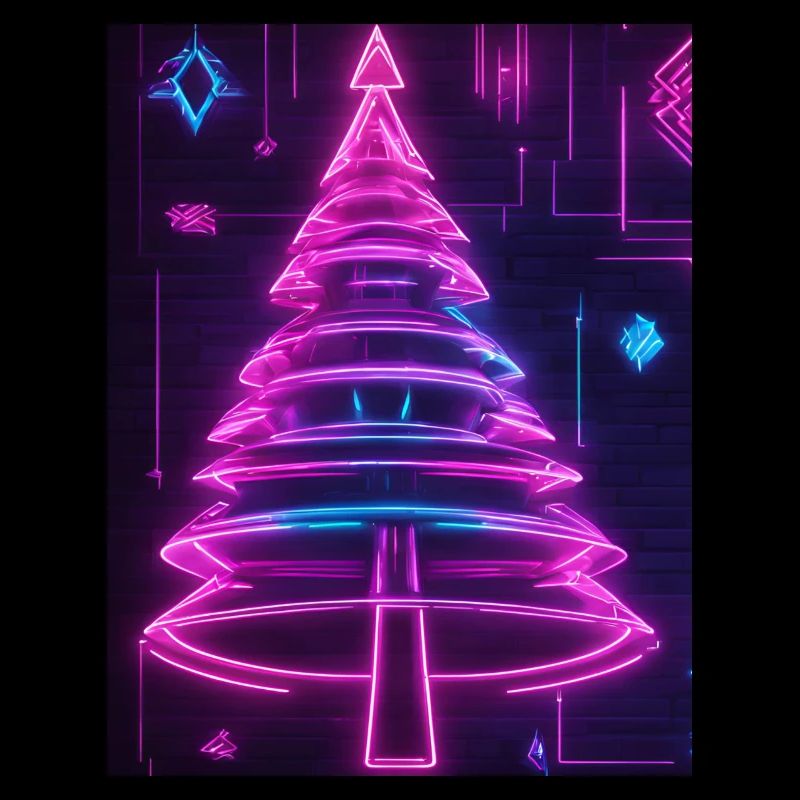 Neon-Tannenbaum im Cyberpunk-Stil 2