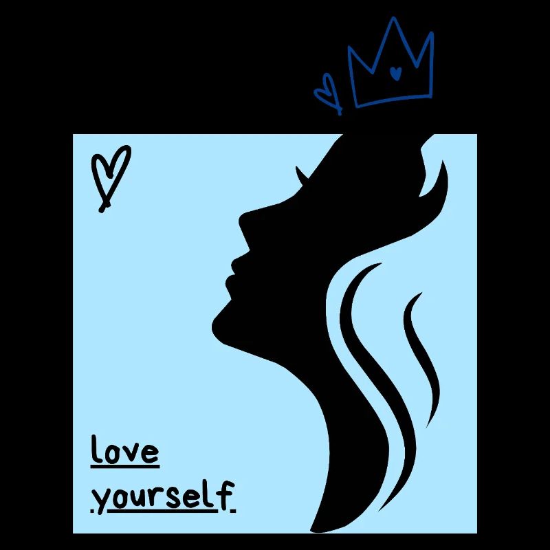 Love Yourself simple blue graphics