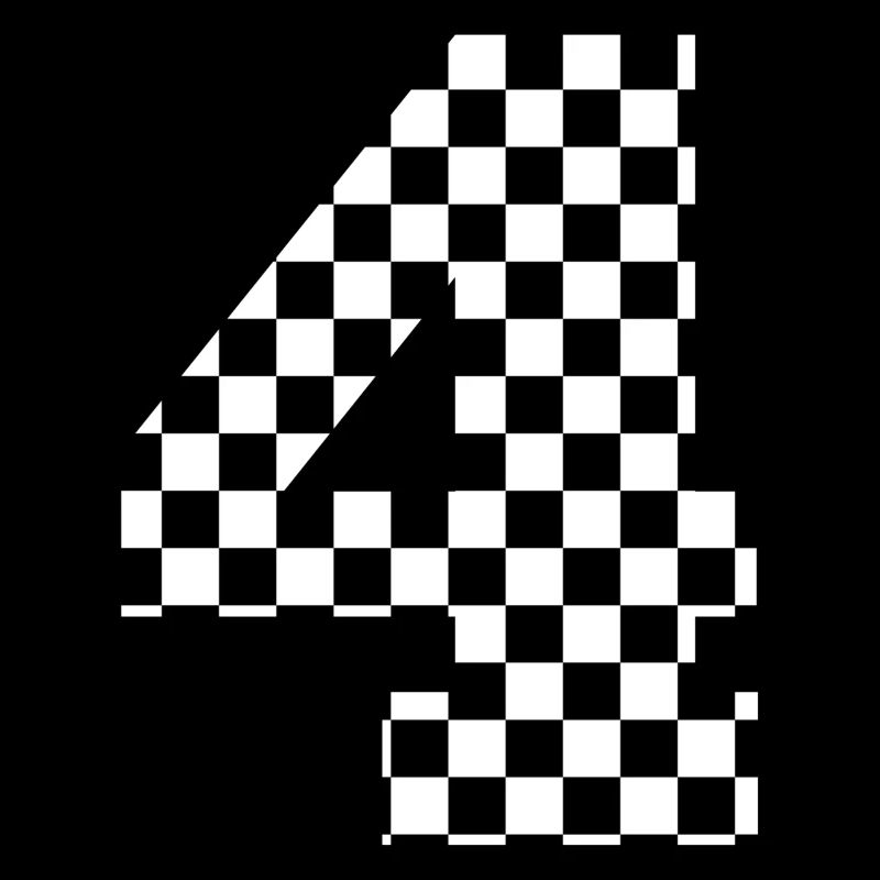 Number 4 checkered