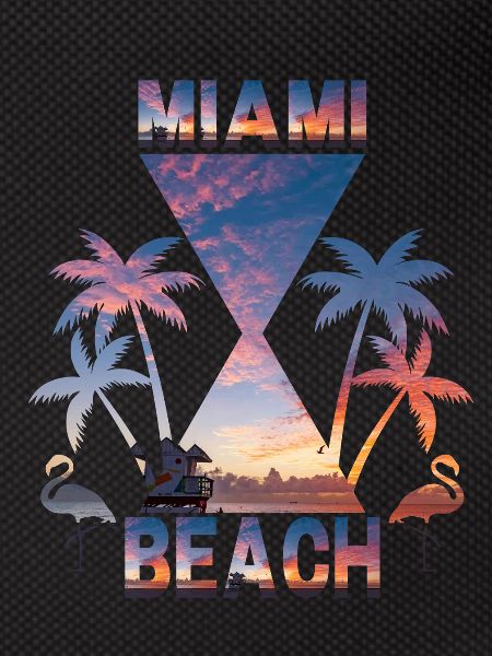 Miami Beach Sunset Silhouette Design