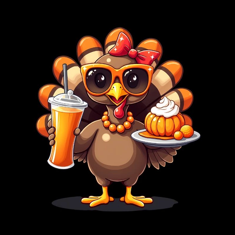 Dinde de Thanksgiving avec lunettes de soleil
