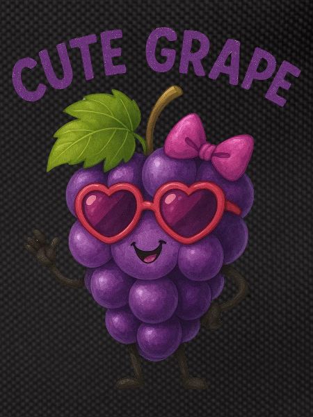 Cuddly grape with heart glasses