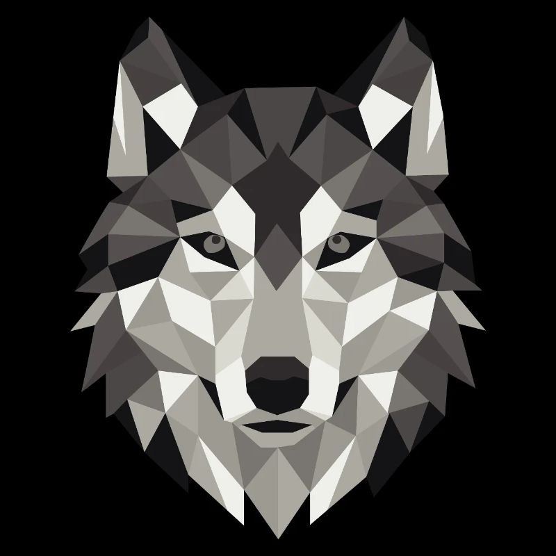 Géométrie Lowpoly de Wolf Head
