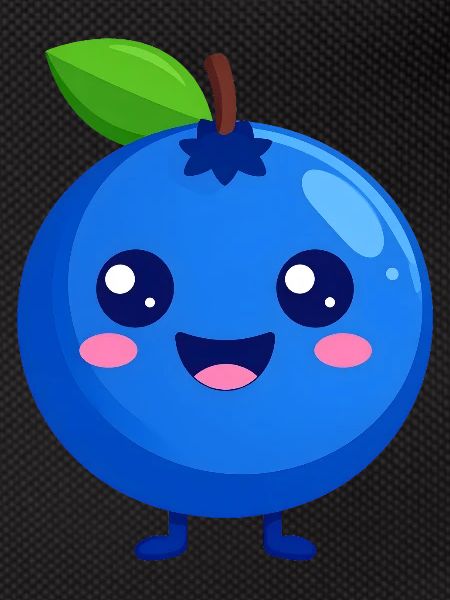 Kawaii Blueberry Face