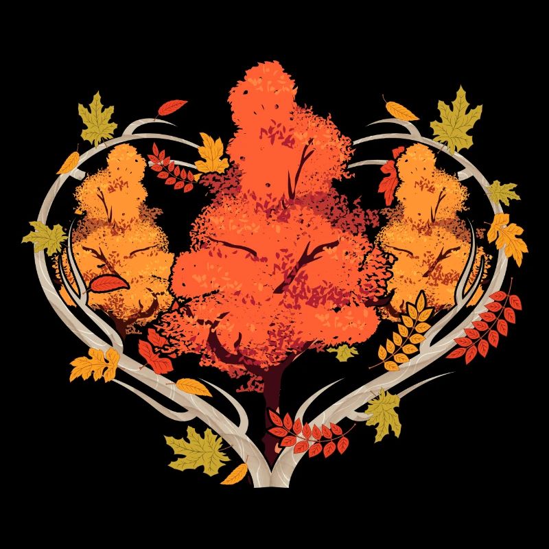 Feuilles caduques Forêt Feuillage Coeur Cadeau Automne