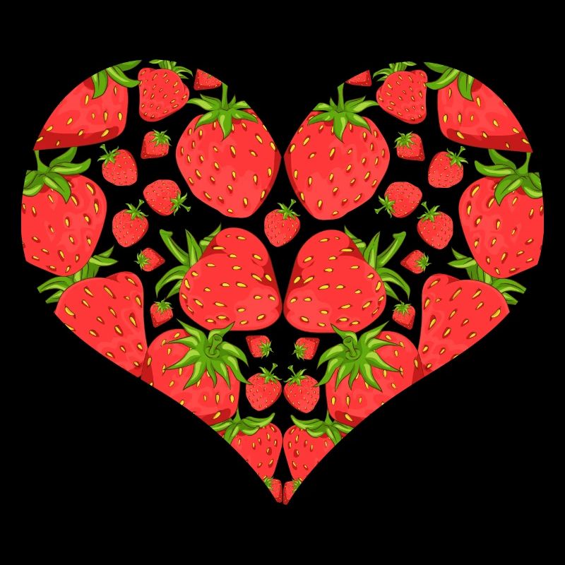 Strawberries Love Fruit Heart Gift Fruit Strawberry
