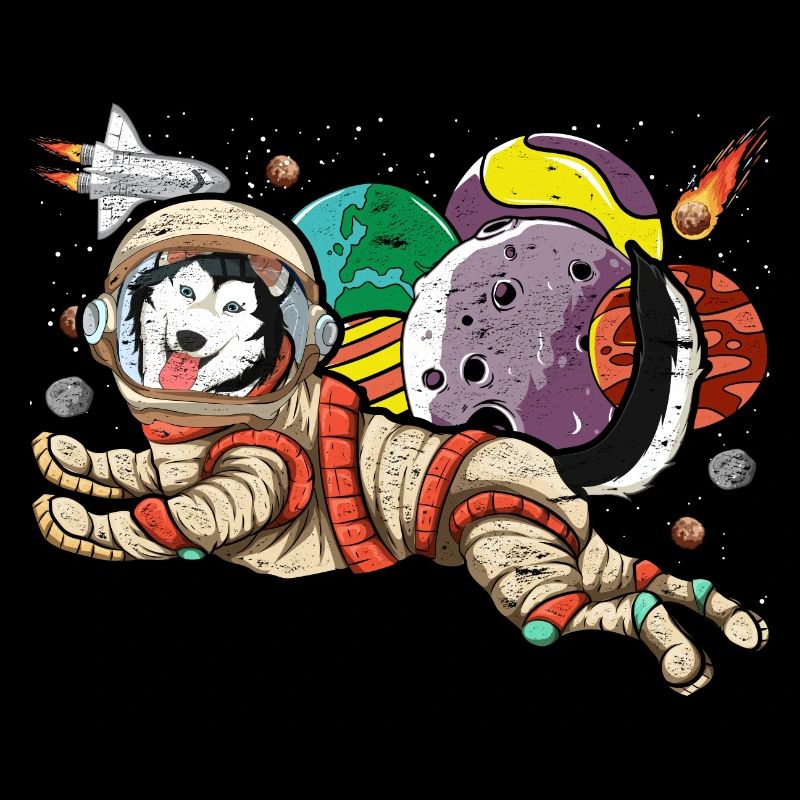 Galaxy Astronaut Dogs Gift Space Husky