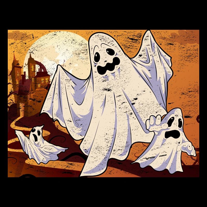 Full Moon Halloween Gift Creepy Ghost