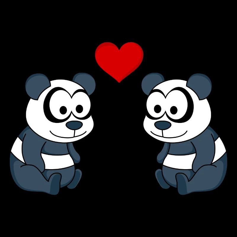 Panda Comic Couple Amour