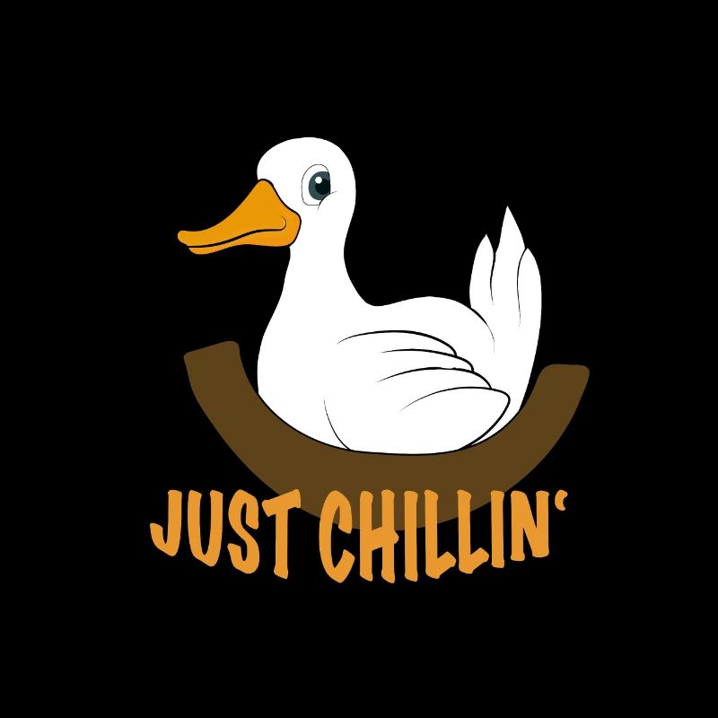 Funny duck saying Just chilling