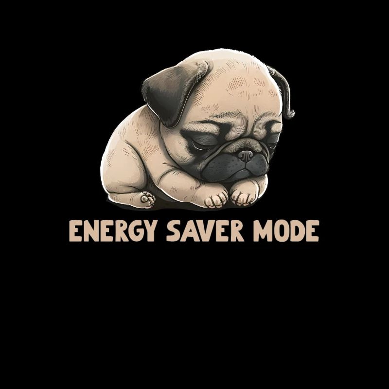 Schlafender Mops Energy Saver Mode
