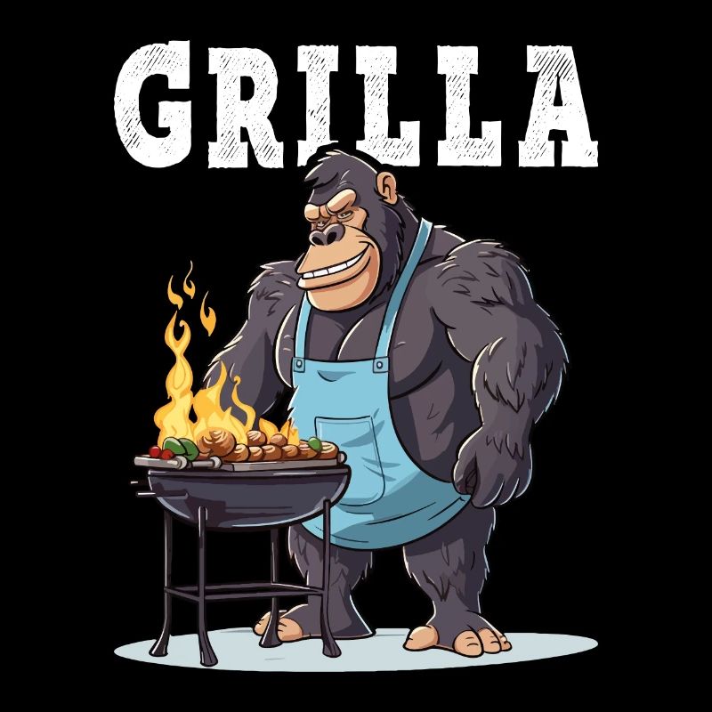 Grilling Grilla Griller Gorilla BBQ Saying Funny
