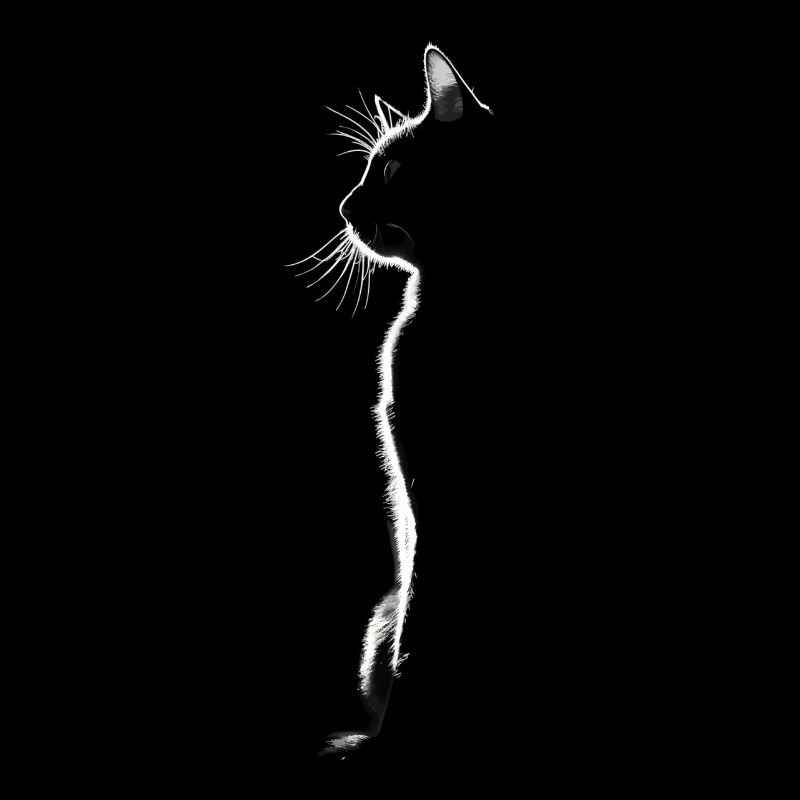 Silhouette de chat minimaliste - Élégant