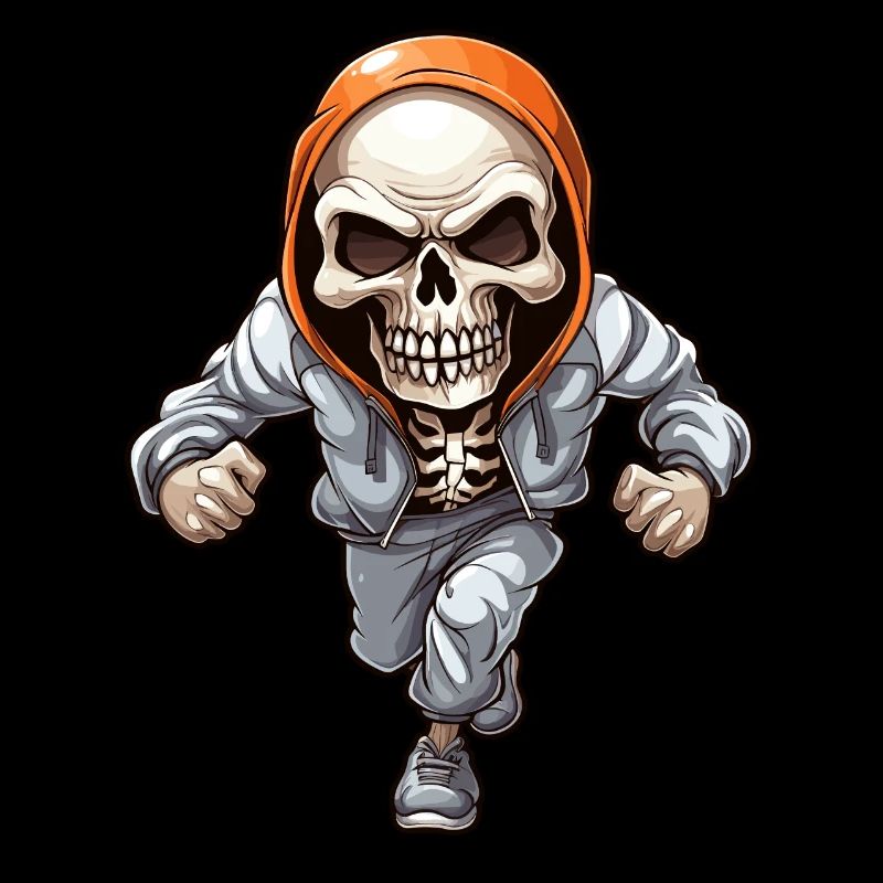 Skull in jogging suit design skull