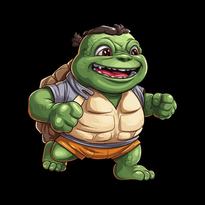 Drôle de tortue qui rit - Design joyeux