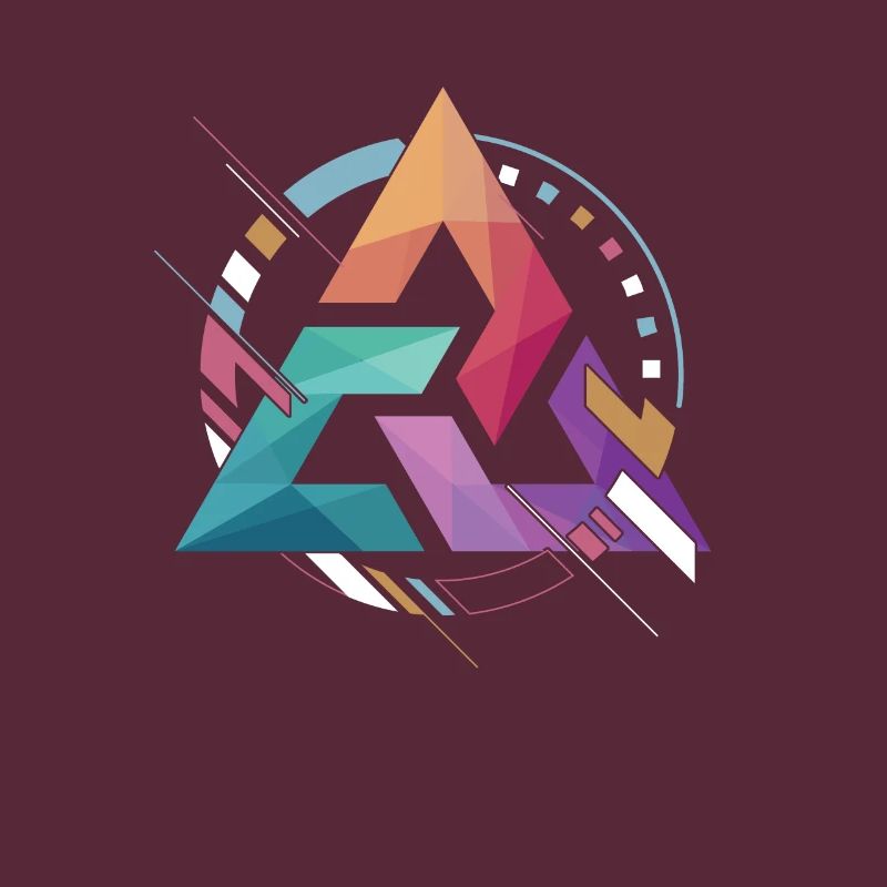 Triangle Abstract Avec Trois Bordures Cadeau