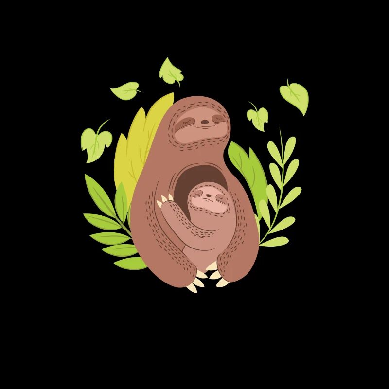 Faultier Mutter und Baby langsame Tiere Nettes Familiengeschenk