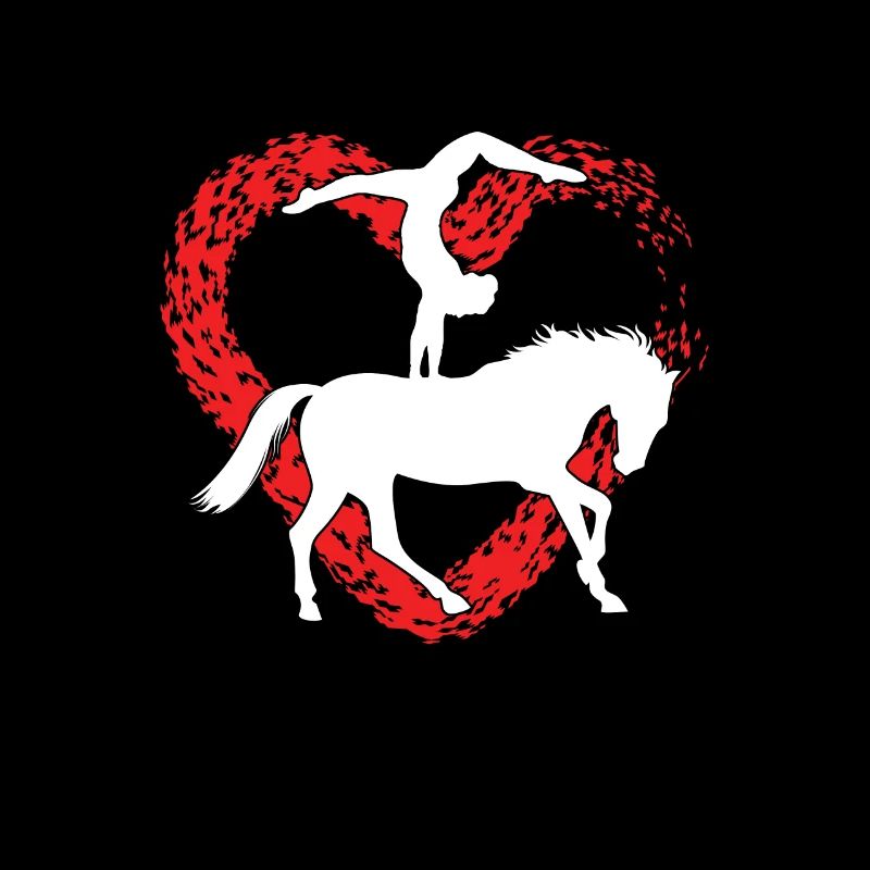 Cadeau d'acrobates de cheval de gymnaste de voltige de coeur