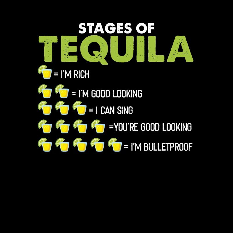 Stages Of Tequila Funny Tequila Drinker Gift