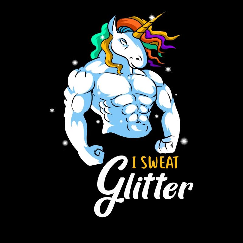 I Sweat Glitter - Einhorn Gewichtheben