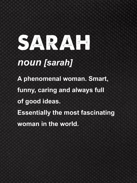 Sarah Name Gift design