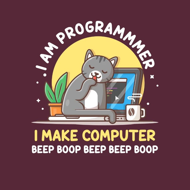 Cat Programmer Coder Entwickler Kitten Computer