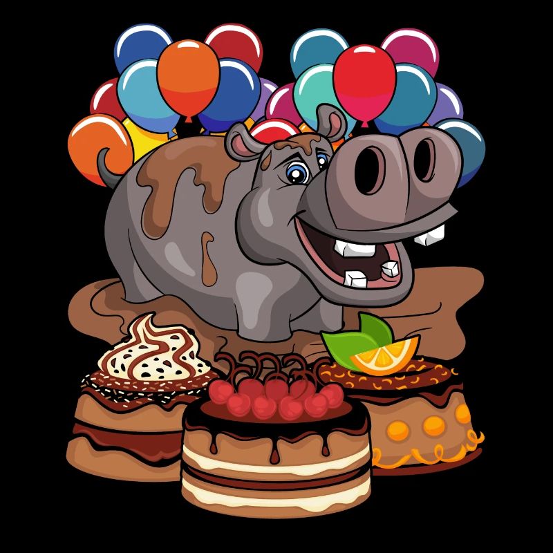 Kinder Geburtstag Geschenk Tier Nilpferd