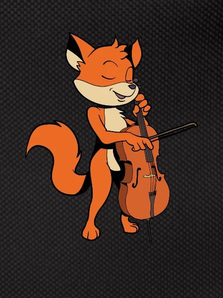 Comic Fuchs plays cello