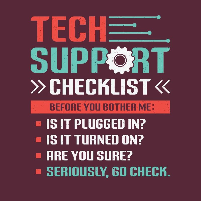 Funny Tech Support Checkliste Helpdesk