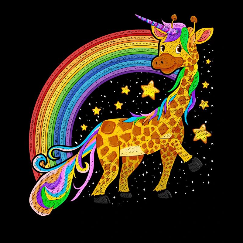 Fantasy Conte de Fée Animal Arc-en-ciel Girafe Licorne