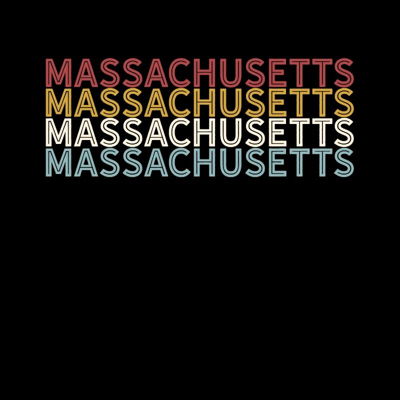 US 70s Retro State Vintage Massachusetts
