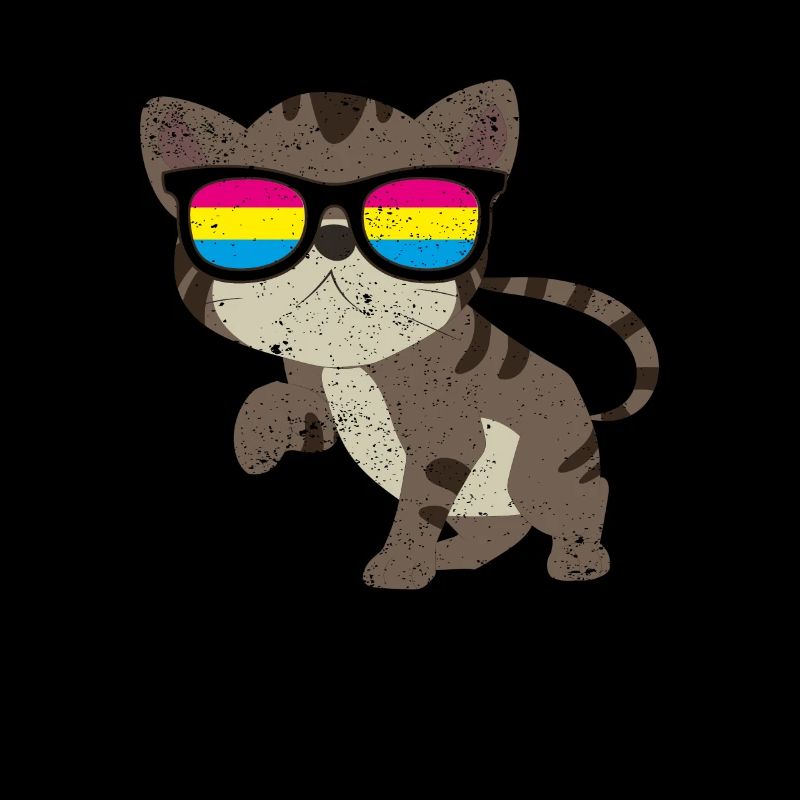 Pan Flag Cat LGBT Queer Gift Pansexual