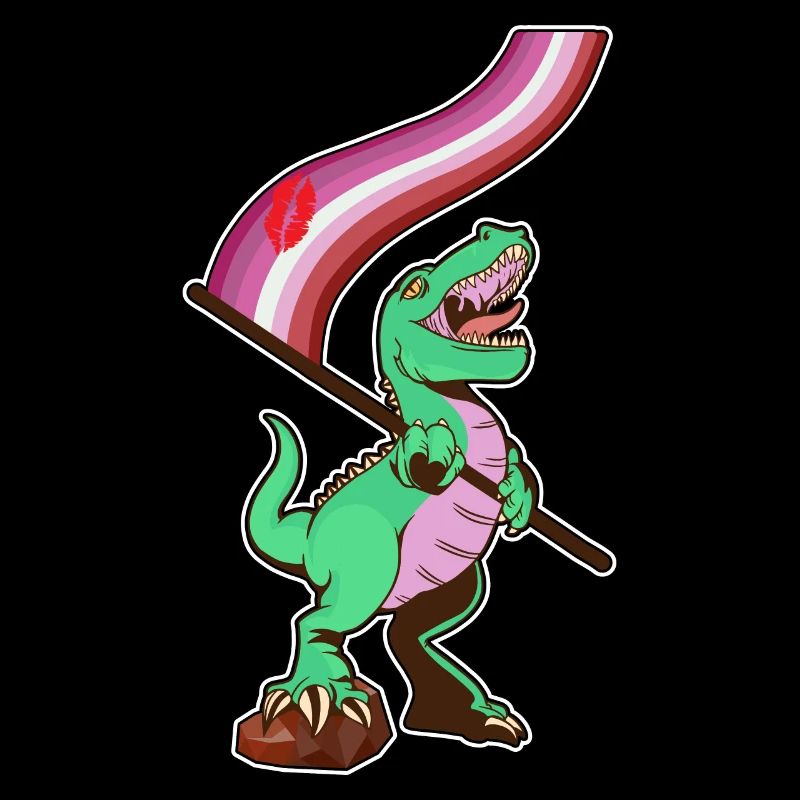 Drapeau LGBTQ - Rouge à lèvres dinosaure