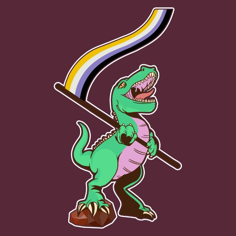 LGBTQ Flag - Dinosaur Non-Binary
