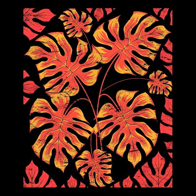Monstera Deliciosa Leaves Tropical Monstera
