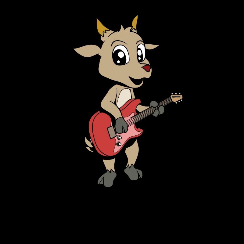 Comic Ziege spielt E-Gitarre