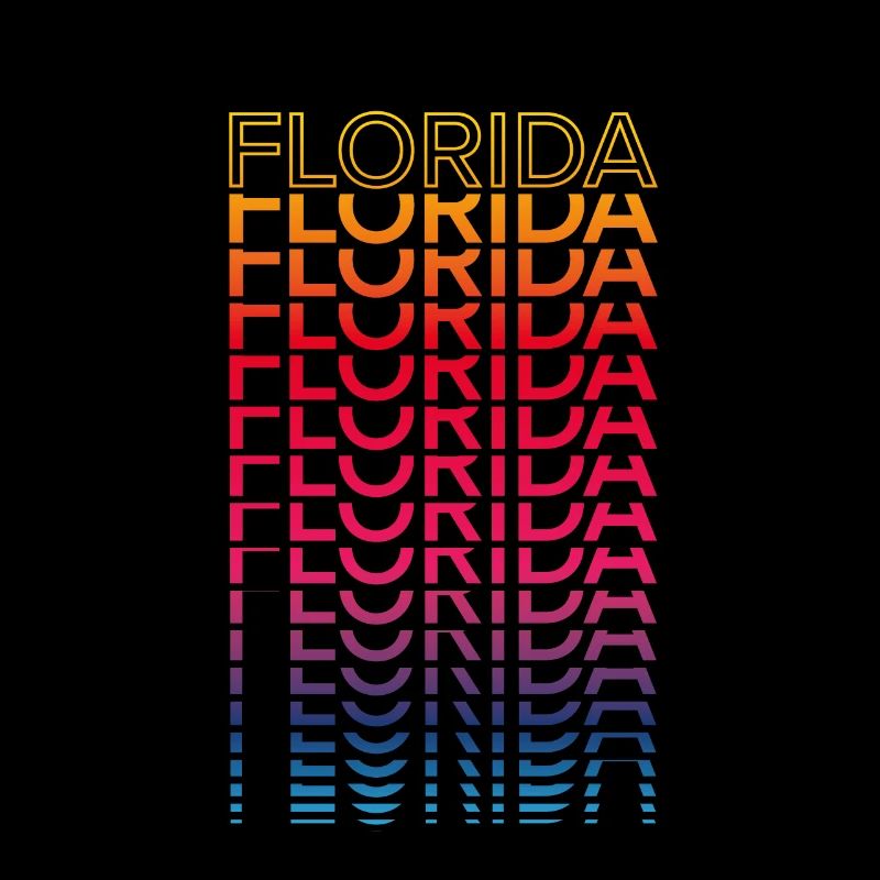 Retro Nostalgic USA State - Rainbow Florida
