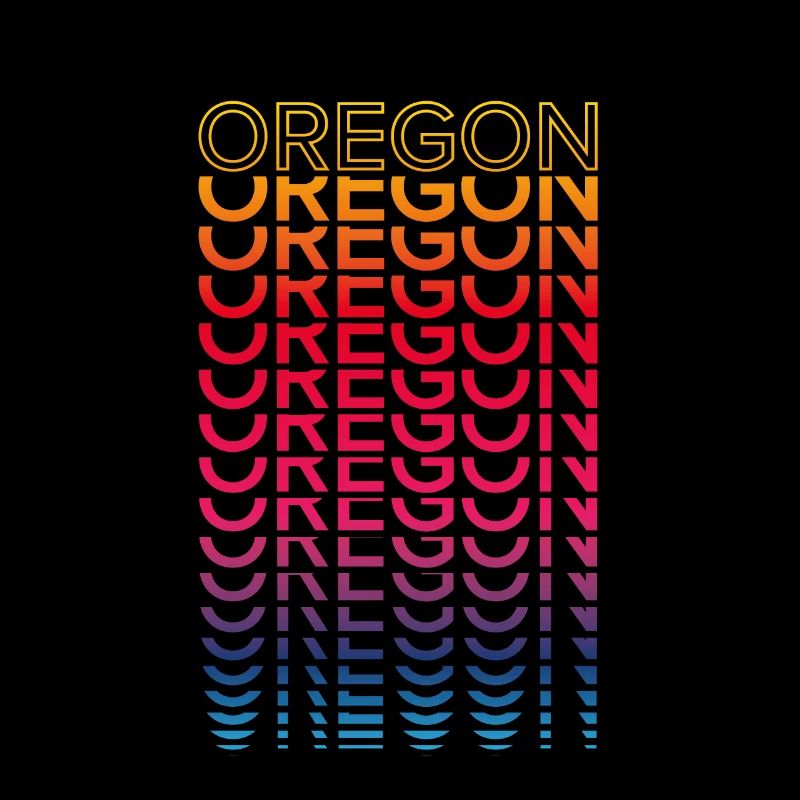 Retro Nostalgisch USA Staat - Regenbogen Oregon