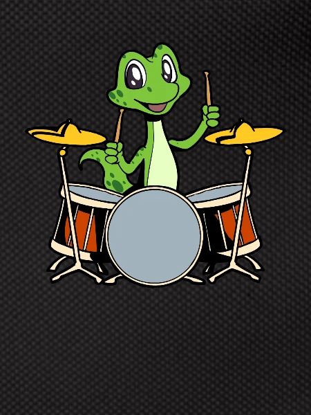 Comic Gecko Drummer