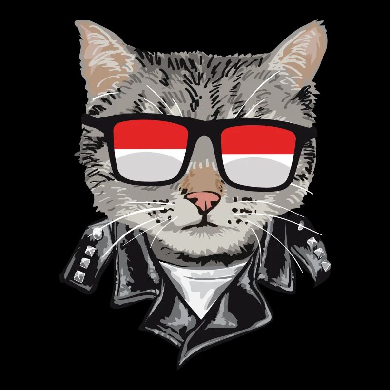 Cat Indonesia Flag Sunglasses