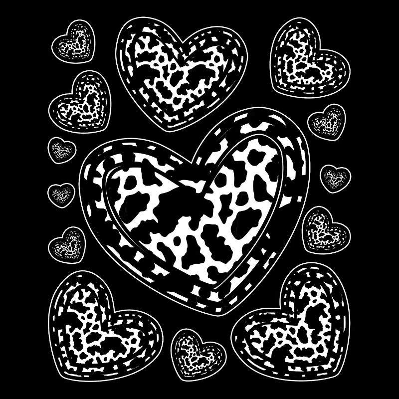 Cow Pattern Hearts Cow Stains Gift Animal Cow