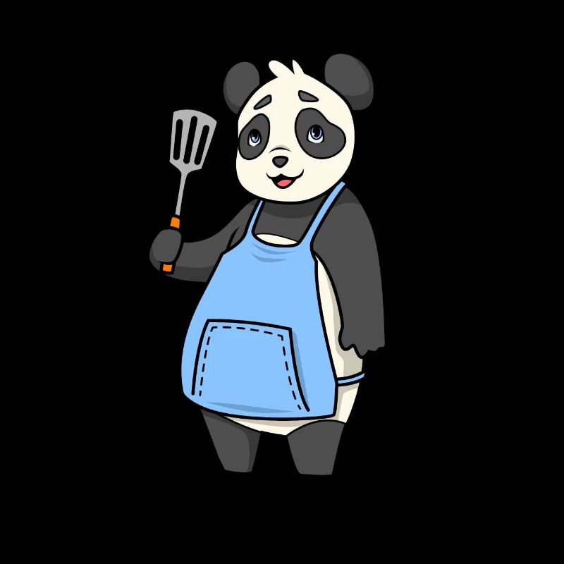 Panda bear is grill master