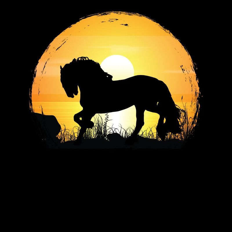 Coucher de soleil - Cheval frison