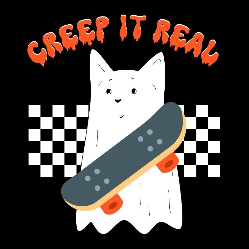 Creep it real, funny ghost cat, halloween costume
